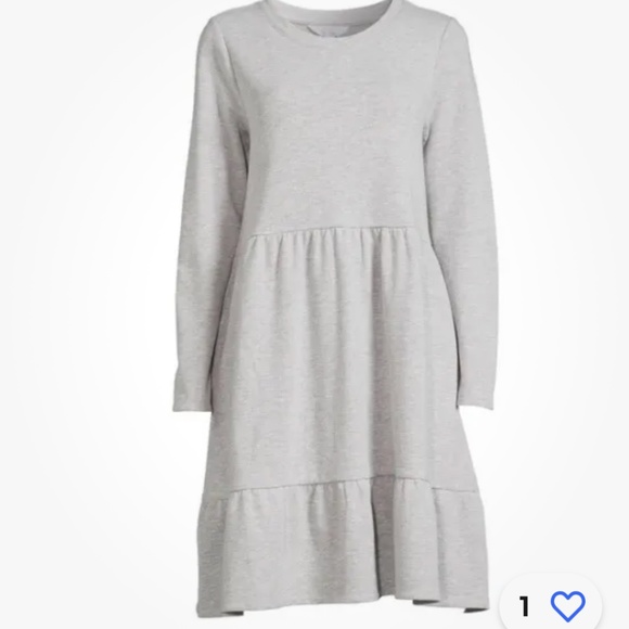 Time and Tru Women’s Gray Tiered Sweatshirt Dress Medium (10-12) NEW - Picture 5 of 10